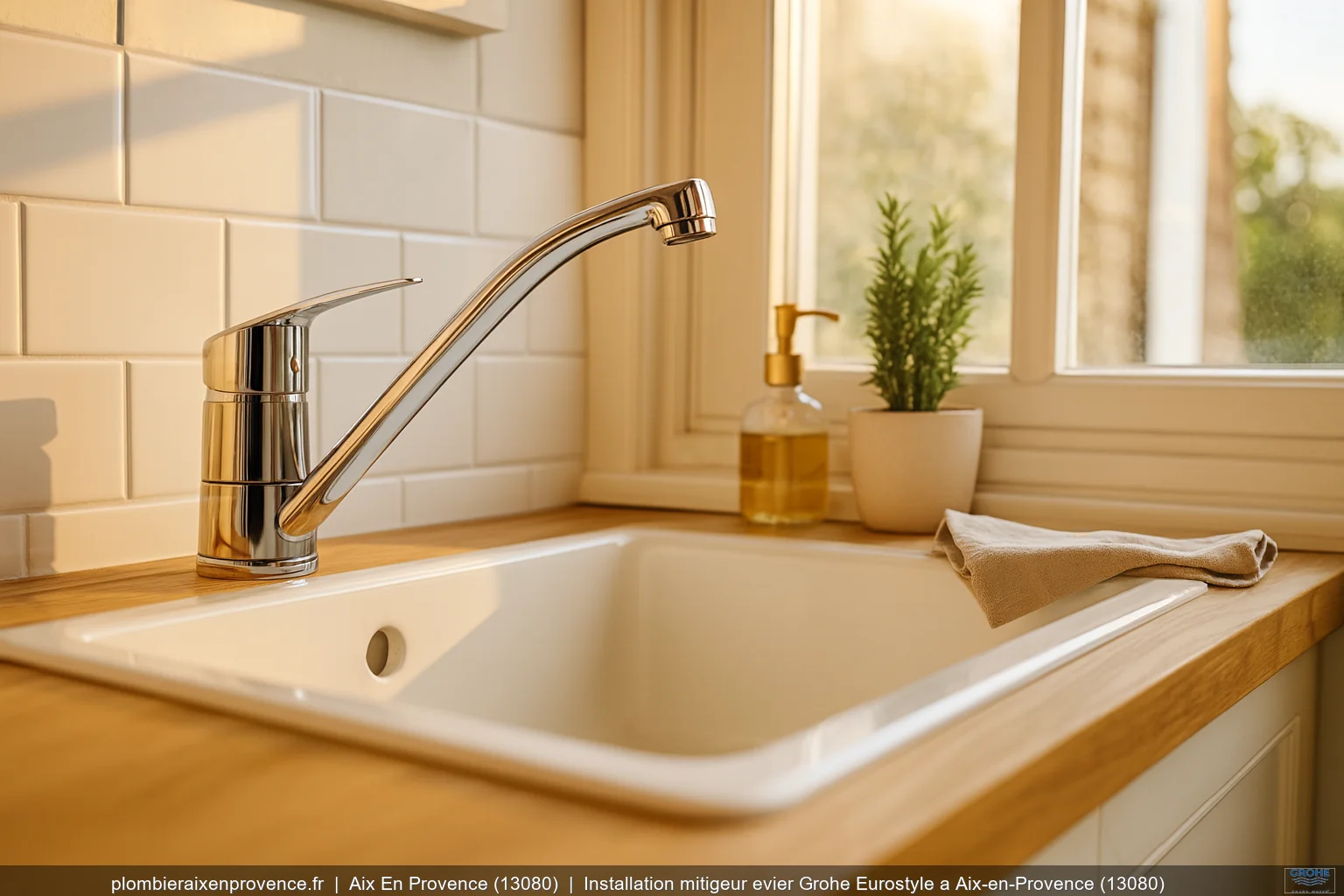 Installation mitigeur evier Grohe Eurostyle a Aix-en-Provence (13080)