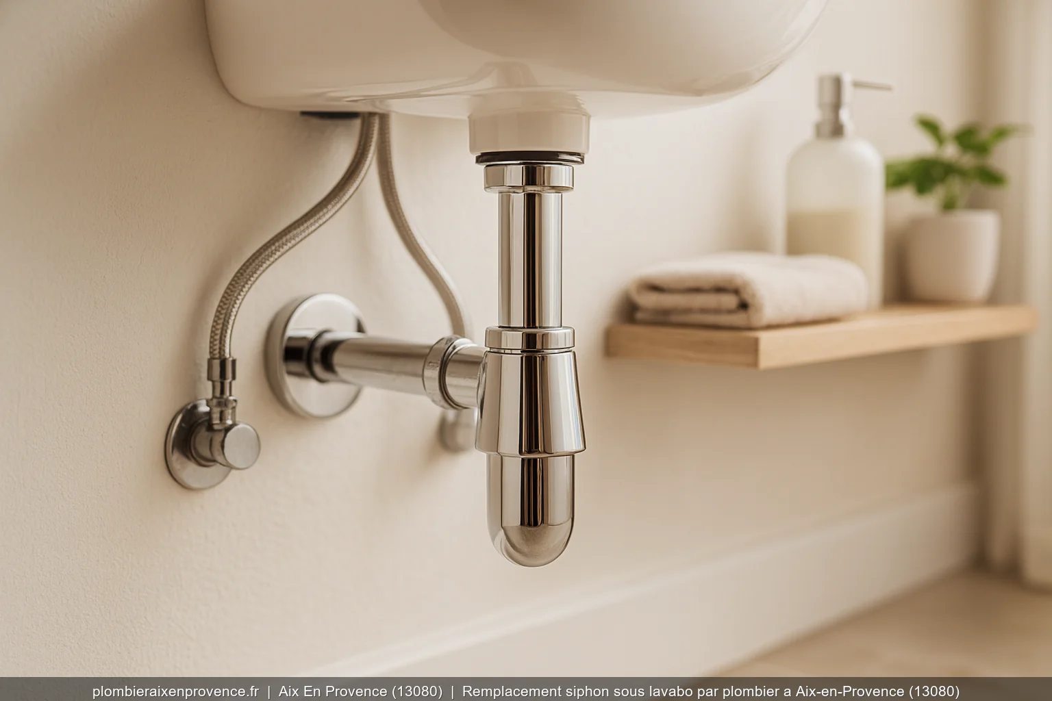 Remplacement siphon sous lavabo par plombier a Aix-en-Provence (13080)